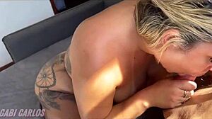 Housewife In Lingerie Gets Pierced Nipples And Fucked By Masseur