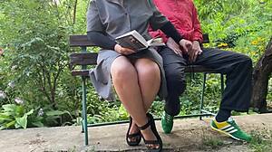 My stepmother helps me prepare for my literature exam with beautiful legs