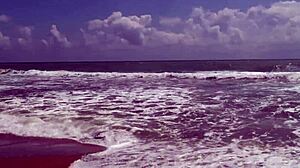 gorgeous teen agnes bathes naked in the ocean