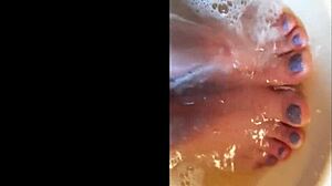 Amateur BBW MILF Teases with Wet Feet Fetish Today