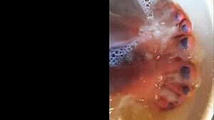 Amateur BBW MILF Teases with Wet Feet Fetish Today