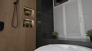 Stepsister's wet t-shirt and pussy in shower taboo POV: stepbro doggystyle dirty talk cum in mouth