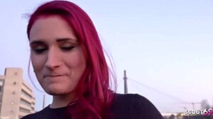 German Scout - Rothaarige Studentin Melina Bei Strassen Casting Fuer Geld Gefickt!