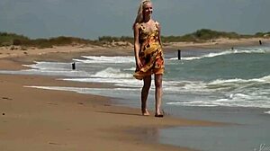 gorgeous teen agnes bathes naked in the ocean