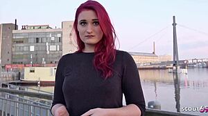 German Scout - Rothaarige Studentin Melina Bei Strassen Casting Fuer Geld Gefickt!