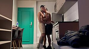 Training partner pays with blowjob and anal