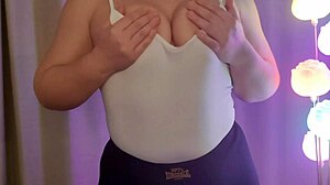 Curvy Milf Spits On Natural Tits In Sexy Homemade Fetish Display.