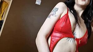 Red Princess Dominates With Petite Strapon Action!