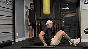 Training partner pays with blowjob and anal