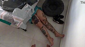 chubby latina ass tattooed in homemade doggystyle close up