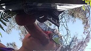 Backstage surprise blowjob and deepthroat for the cameraman