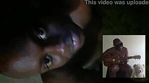 Blogging outdoors topless about adding sounds to songs in beautiful 80 degree summer weather.