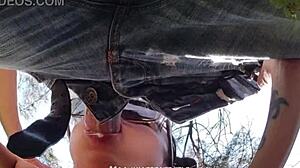 Backstage surprise blowjob and deepthroat for the cameraman