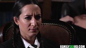 Adams step family foursome involving mommy, student, lesbian, and teacher