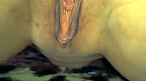 Mature wife shows off her ass and features close up.