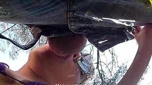 Backstage surprise blowjob and deepthroat for the cameraman