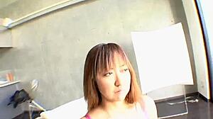 Busty Mayumi Sucks Cock In Pov