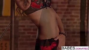 Skinny Nerd Babe with Glasses Teases Cock