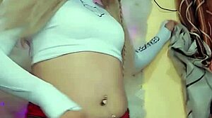 rica blanca trans jerks off cock