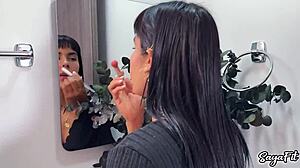 sayafit seduces boyfriend with buttplug in big ass leading to intense squirting action