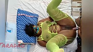 Preta gulping deep in her greedy asshole during wild bbw anal session