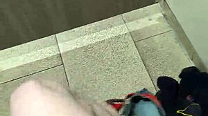 Naked Masturbation in Public Toilet