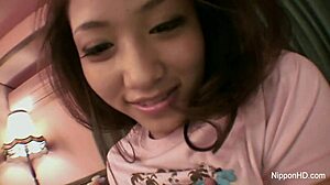 this asian teen was sucking cock pov and got a cumshot on her face