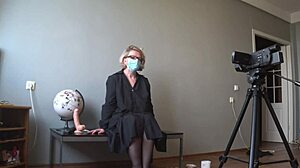 Mature teacher records anal penetration