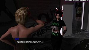 complete gameplay - beth the exhibitionist part 1 with asian teen flashing natural tits outdoors