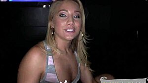 Blonde Babe Sucking Cock at Gloryhole in Reality Doggystyle Cumshot