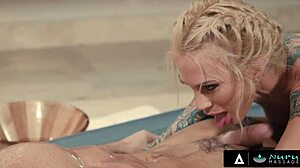 nuru massage - perfect masseuse sarah jessie gives the best massage to prove her client wrong part 2