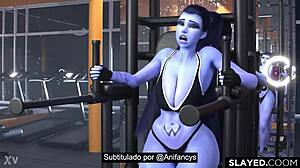 widowmaker gets a savage blowjob and creampie