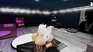 Roblox Cat Girl Gets Blacked With Big Black Cock In Doggystyle And Blowjob Action