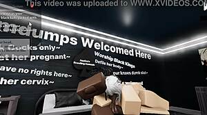 Roblox cat girl bent over for big black cock blowjob and doggystyle pussy pounding