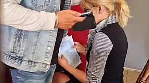 Hot blonde secretary giving me a blowjob in lunchtime may 14 2025 with close up vagina and creampie