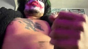 Joker In Bat Costume Gives Huge Handjob And Masturbates Solo
