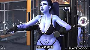 widowmaker gets a savage blowjob and creampie