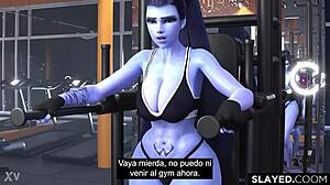 widowmaker gets a savage blowjob and creampie