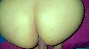 Riding delivery guy's huge cock until he cums in my ass