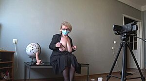 Mature teacher records anal penetration