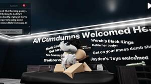 Roblox cat girl bent over for big black cock blowjob and doggystyle pussy pounding