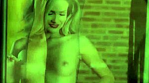 Skinny Nerd Babe with Glasses Teases Cock