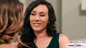 Small Tits Blonde Lesbian Devours MILF Neighbor's Hairy Pussy