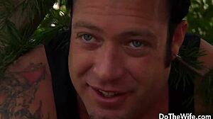 wife feels excited in cuckold with hairy pussy