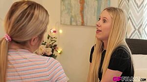 Lesbian Stepsisters Jill Taylor and Kallie Taylor Kiss and Scissor in Sex Scene