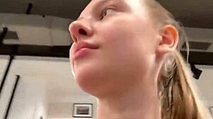 Teen masturbates wildly in the changing room!