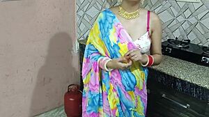 Indian bhabhi bent over for first doggystyle with devar in kitchen!