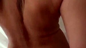 watch me cum on her big tits in shower blowjob
