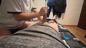 Petite girl begs stepfather for creampie in mouth