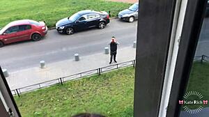 Skinny Babe Fucks in Front of Neighbors